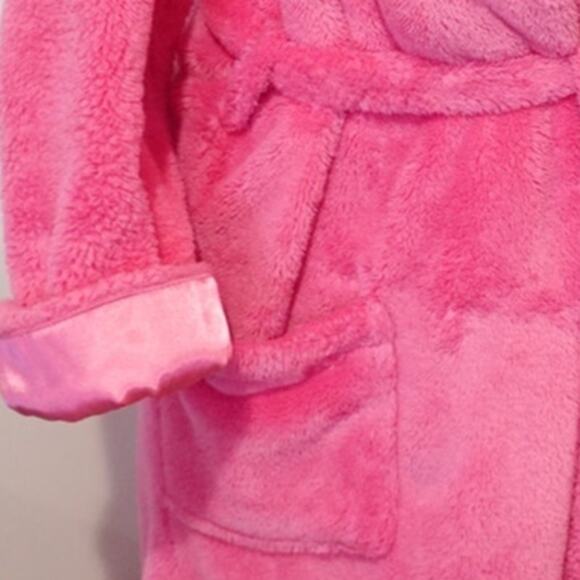 Hot Fushia Pink Shawl Collor Fluffy Robe 2x (18-20) - Picture 4 of 6